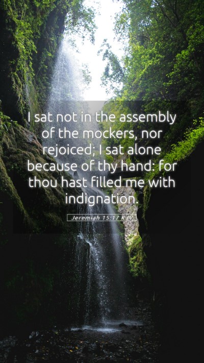 Picture 05 - Jeremiah 15:17 KJV Mobile Phone Wallpaper - I sat not in the assembly of the mockers, nor - Mobile Bible Verse Wallpaper