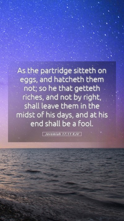 Picture 05 - Jeremiah 17:11 KJV Mobile Phone Wallpaper - As the partridge sitteth on eggs, and hatcheth - Mobile Bible Verse Wallpaper