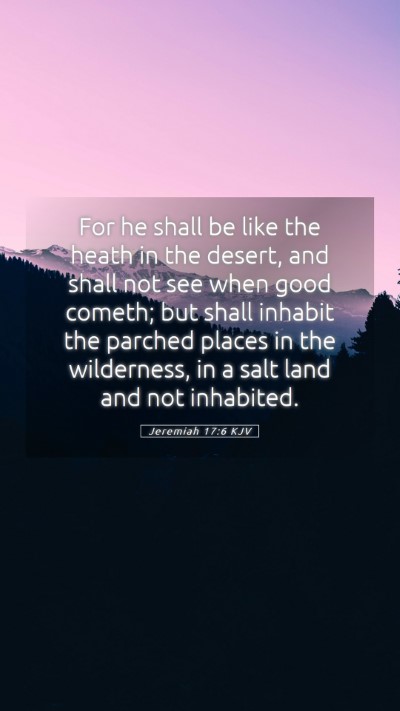 Picture 05 - Jeremiah 17:6 KJV Mobile Phone Wallpaper - For he shall be like the heath in the desert, and - Mobile Bible Verse Wallpaper