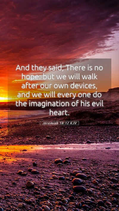 Picture 05 - Jeremiah 18:12 KJV Mobile Phone Wallpaper - And they said, There is no hope: but we will walk - Mobile Bible Verse Wallpaper