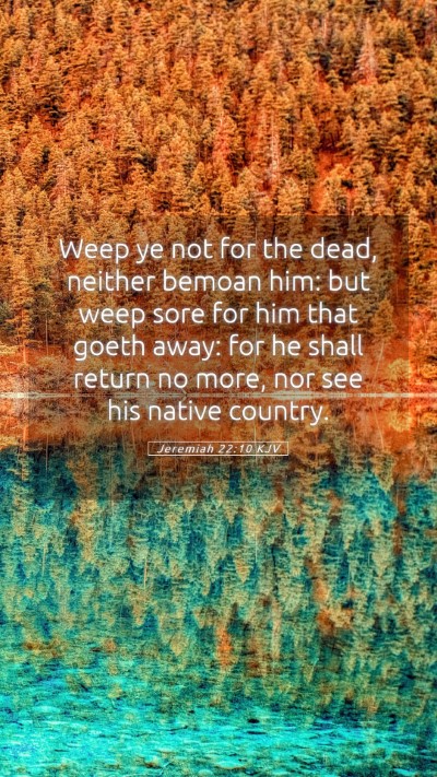 Picture 05 - Jeremiah 22:10 KJV Mobile Phone Wallpaper - Weep ye not for the dead, neither bemoan him: but - Mobile Bible Verse Wallpaper