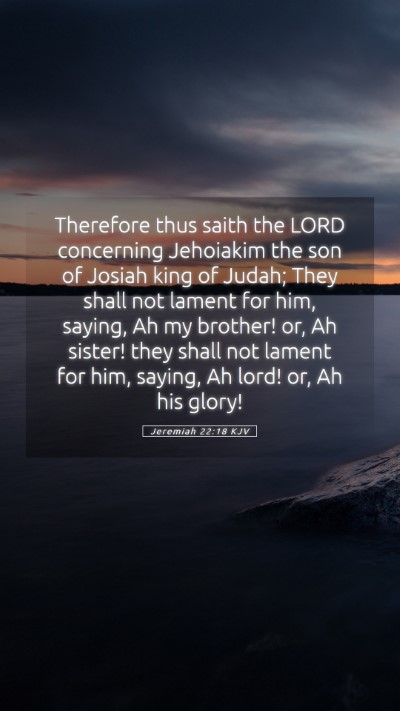 Picture 05 - Jeremiah 22:18 KJV Mobile Phone Wallpaper - Therefore thus saith the LORD concerning - Mobile Bible Verse Wallpaper