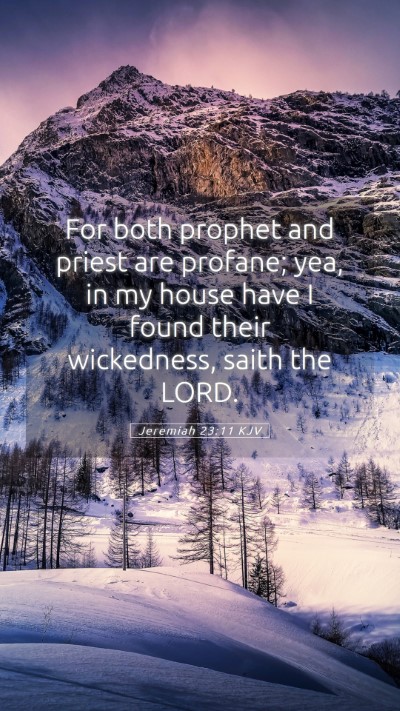 Picture 05 - Jeremiah 23:11 KJV Mobile Phone Wallpaper - For both prophet and priest are profane; yea, in - Mobile Bible Verse Wallpaper