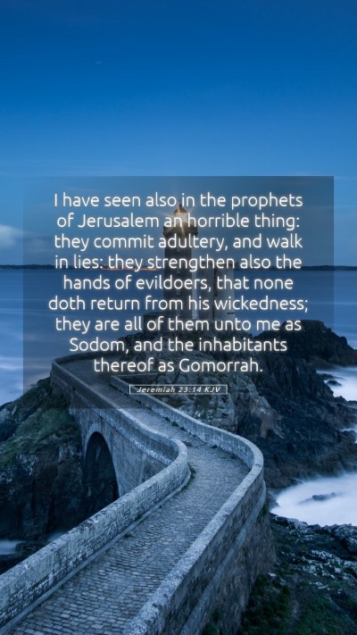 Picture 05 - Jeremiah 23:14 KJV Mobile Phone Wallpaper - I have seen also in the prophets of Jerusalem an - Mobile Bible Verse Wallpaper