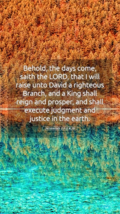 Picture 05 - Jeremiah 23:5 KJV Mobile Phone Wallpaper - Behold, the days come, saith the LORD, that I - Mobile Bible Verse Wallpaper