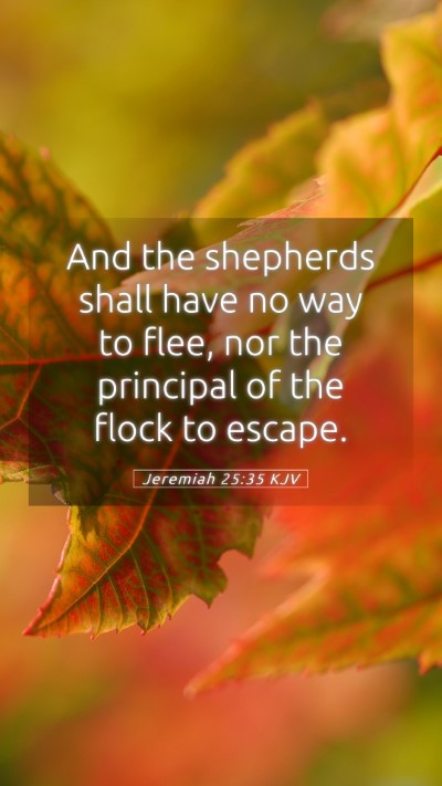 Picture 05 - Jeremiah 25:35 KJV Mobile Phone Wallpaper - And the shepherds shall have no way to flee, nor - Mobile Bible Verse Wallpaper
