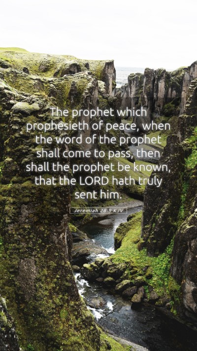 Picture 05 - Jeremiah 28:9 KJV Mobile Phone Wallpaper - The prophet which prophesieth of peace, when the - Mobile Bible Verse Wallpaper
