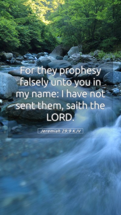 Picture 05 - Jeremiah 29:9 KJV Mobile Phone Wallpaper - For they prophesy falsely unto you in my name: I - Mobile Bible Verse Wallpaper