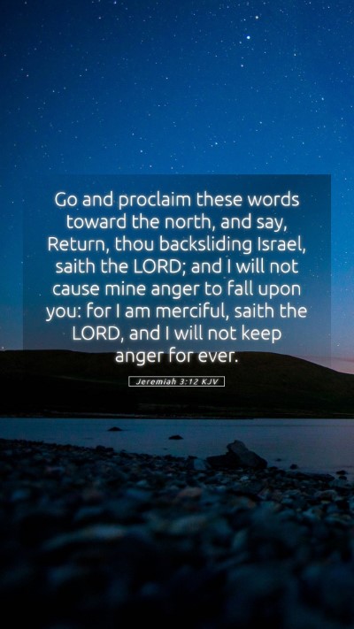 Picture 05 - Jeremiah 3:12 KJV Mobile Phone Wallpaper - Go and proclaim these words toward the north, and - Mobile Bible Verse Wallpaper