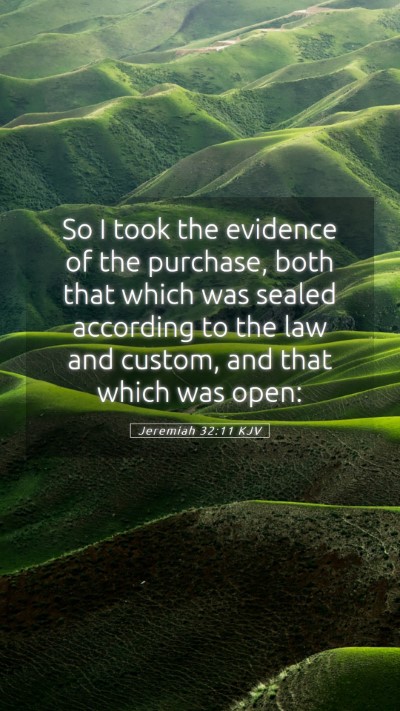 Picture 05 - Jeremiah 32:11 KJV Mobile Phone Wallpaper - So I took the evidence of the purchase, both that - Mobile Bible Verse Wallpaper