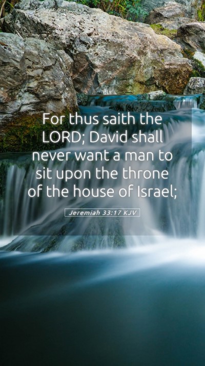 Picture 05 - Jeremiah 33:17 KJV Mobile Phone Wallpaper - For thus saith the LORD; David shall never want a - Mobile Bible Verse Wallpaper