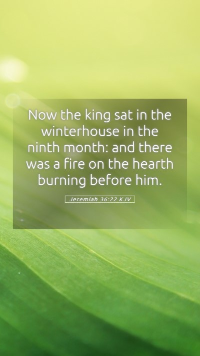 Picture 05 - Jeremiah 36:22 KJV Mobile Phone Wallpaper - Now the king sat in the winterhouse in the ninth - Mobile Bible Verse Wallpaper
