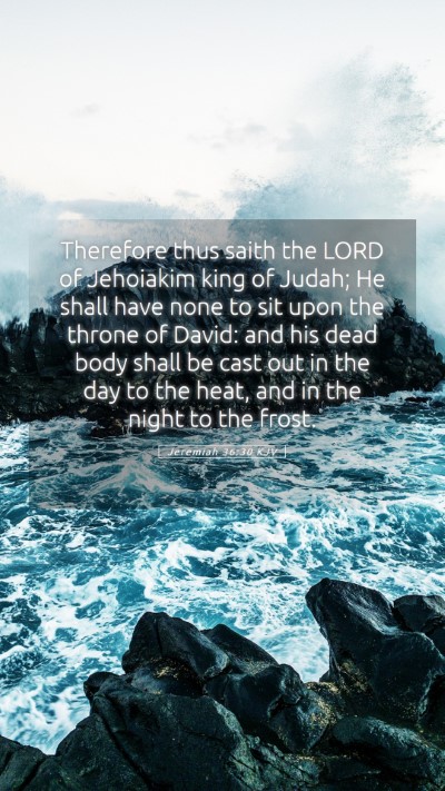 Picture 05 - Jeremiah 36:30 KJV Mobile Phone Wallpaper - Therefore thus saith the LORD of Jehoiakim king - Mobile Bible Verse Wallpaper