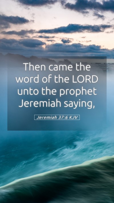 Picture 05 - Jeremiah 37:6 KJV Mobile Phone Wallpaper - Then came the word of the LORD unto the prophet - Mobile Bible Verse Wallpaper
