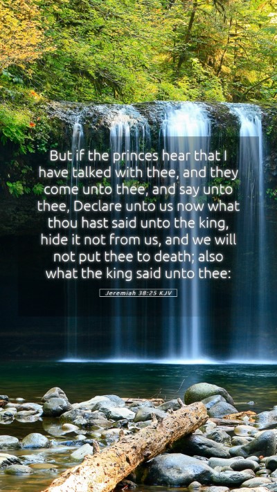Picture 05 - Jeremiah 38:25 KJV Mobile Phone Wallpaper - But if the princes hear that I have talked with - Mobile Bible Verse Wallpaper