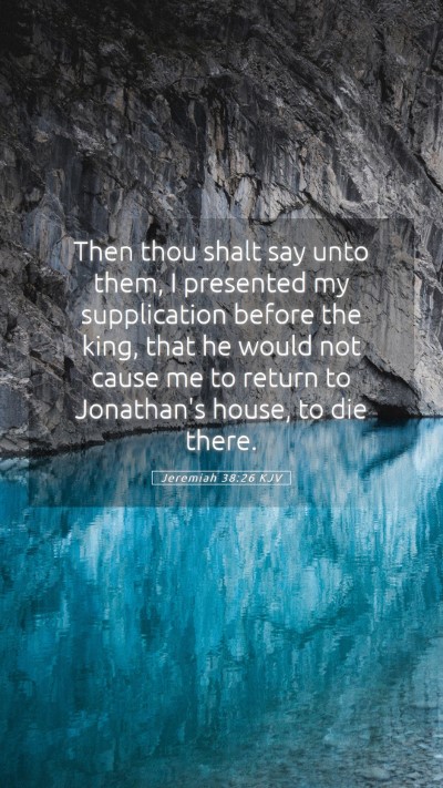Picture 05 - Jeremiah 38:26 KJV Mobile Phone Wallpaper - Then thou shalt say unto them, I presented my - Mobile Bible Verse Wallpaper