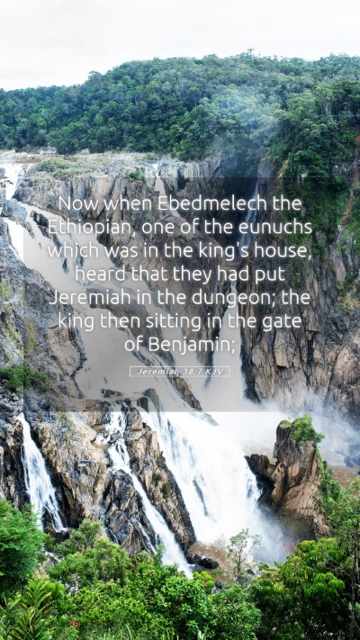 Picture 05 - Jeremiah 38:7 KJV Mobile Phone Wallpaper - Now when Ebedmelech the Ethiopian, one of the - Mobile Bible Verse Wallpaper