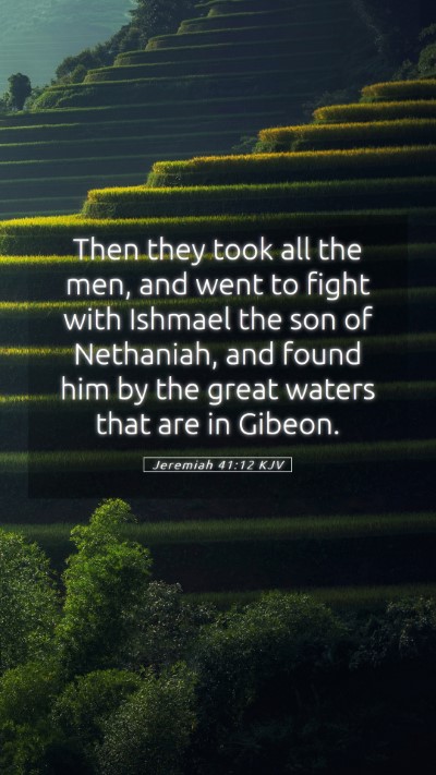 Picture 05 - Jeremiah 41:12 KJV Mobile Phone Wallpaper - Then they took all the men, and went to fight - Mobile Bible Verse Wallpaper
