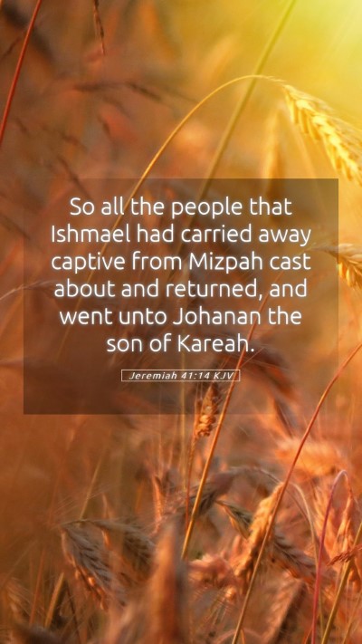 Picture 05 - Jeremiah 41:14 KJV Mobile Phone Wallpaper - So all the people that Ishmael had carried away - Mobile Bible Verse Wallpaper
