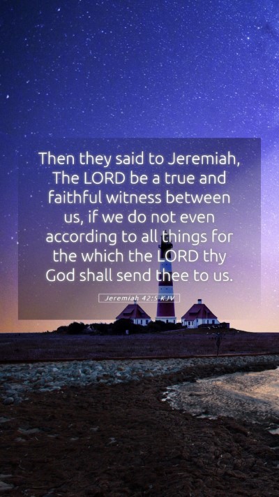 Picture 05 - Jeremiah 42:5 KJV Mobile Phone Wallpaper - Then they said to Jeremiah, The LORD be a true - Mobile Bible Verse Wallpaper