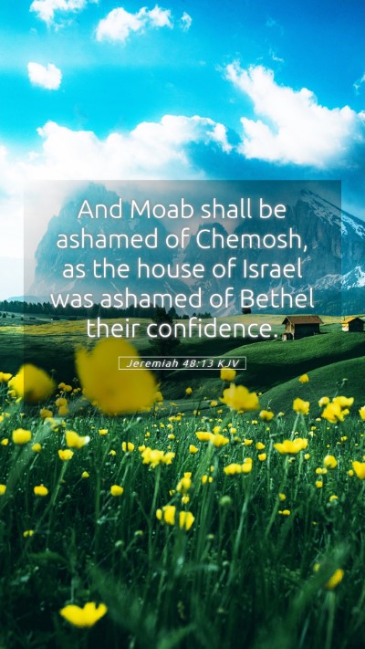 Picture 05 - Jeremiah 48:13 KJV Mobile Phone Wallpaper - And Moab shall be ashamed of Chemosh, as the - Mobile Bible Verse Wallpaper
