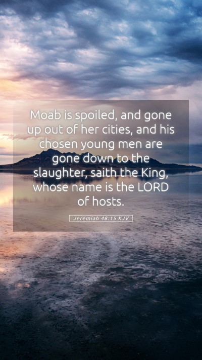 Picture 05 - Jeremiah 48:15 KJV Mobile Phone Wallpaper - Moab is spoiled, and gone up out of her cities, - Mobile Bible Verse Wallpaper