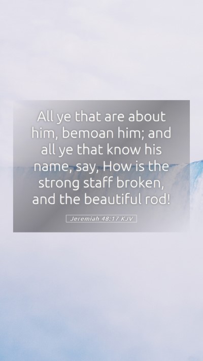 Picture 05 - Jeremiah 48:17 KJV Mobile Phone Wallpaper - All ye that are about him, bemoan him; and all ye - Mobile Bible Verse Wallpaper
