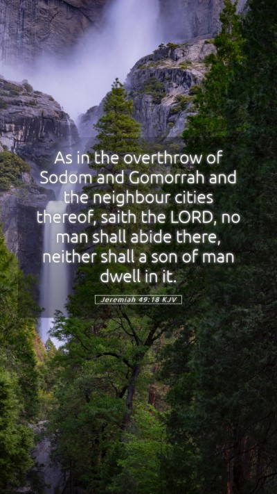 Picture 05 - Jeremiah 49:18 KJV Mobile Phone Wallpaper - As in the overthrow of Sodom and Gomorrah and the - Mobile Bible Verse Wallpaper