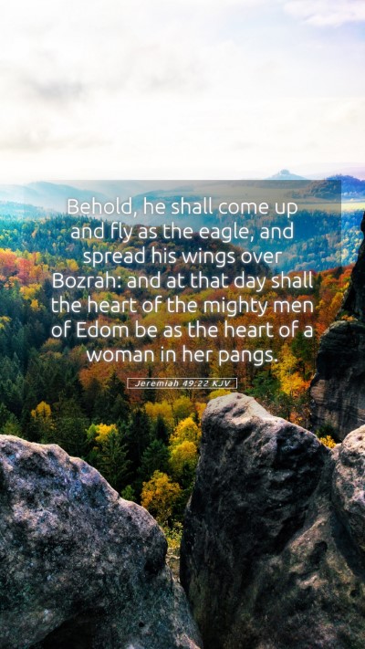Picture 05 - Jeremiah 49:22 KJV Mobile Phone Wallpaper - Behold, he shall come up and fly as the eagle, - Mobile Bible Verse Wallpaper