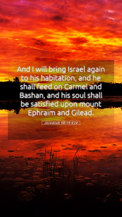 Picture 05 - Jeremiah 50:19 KJV Mobile Phone Wallpaper - And I will bring Israel again to his habitation, - Mobile Bible Verse Wallpaper