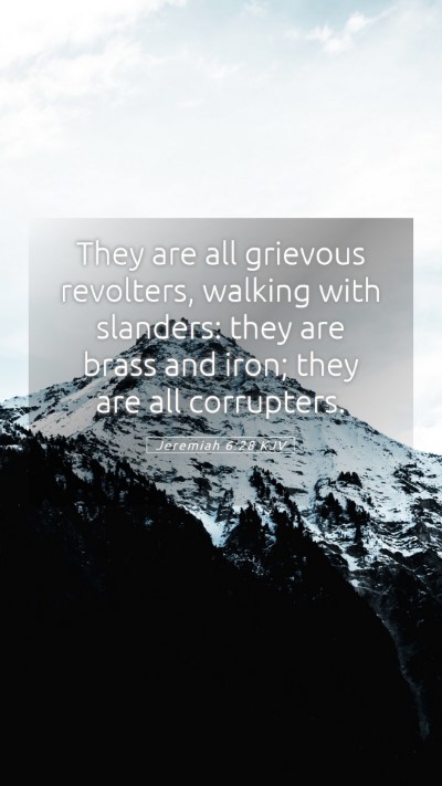 Picture 05 - Jeremiah 6:28 KJV Mobile Phone Wallpaper - They are all grievous revolters, walking with - Mobile Bible Verse Wallpaper