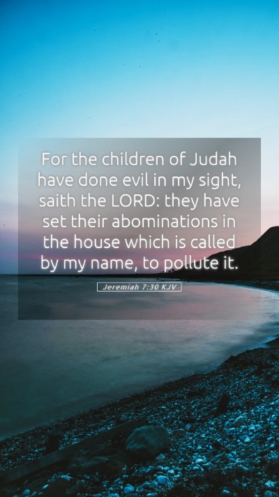Picture 05 - Jeremiah 7:30 KJV Mobile Phone Wallpaper - For the children of Judah have done evil in my - Mobile Bible Verse Wallpaper