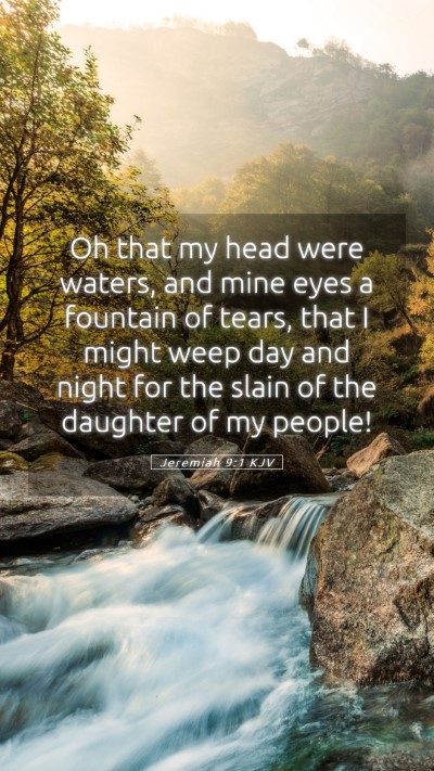Picture 05 - Jeremiah 9:1 KJV Mobile Phone Wallpaper - Oh that my head were waters, and mine eyes a - Mobile Bible Verse Wallpaper