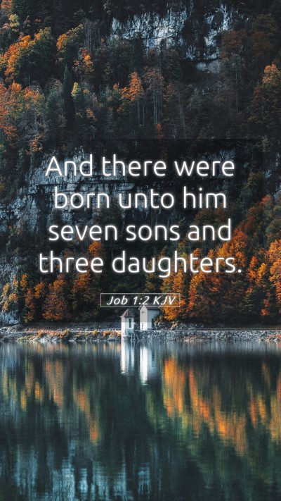 Picture 05 - Job 1:2 KJV Mobile Phone Wallpaper - And there were born unto him seven sons and three - Mobile Bible Verse Wallpaper