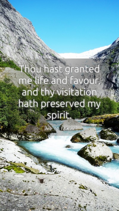 Picture 05 - Job 10:12 KJV Mobile Phone Wallpaper - Thou hast granted me life and favour, and thy - Mobile Bible Verse Wallpaper