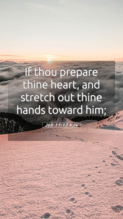 Picture 05 - Job 11:13 KJV Mobile Phone Wallpaper - If thou prepare thine heart, and stretch out - Mobile Bible Verse Wallpaper