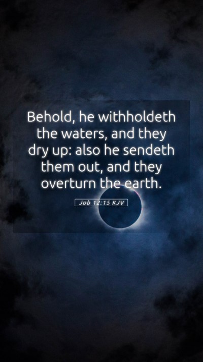 Picture 05 - Job 12:15 KJV Mobile Phone Wallpaper - Behold, he withholdeth the waters, and they dry - Mobile Bible Verse Wallpaper
