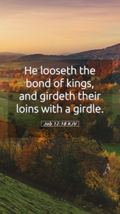 Picture 05 - Job 12:18 KJV Mobile Phone Wallpaper - He looseth the bond of kings, and girdeth their - Mobile Bible Verse Wallpaper