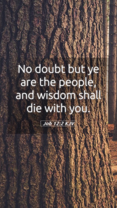 Picture 05 - Job 12:2 KJV Mobile Phone Wallpaper - No doubt but ye are the people, and wisdom shall - Mobile Bible Verse Wallpaper