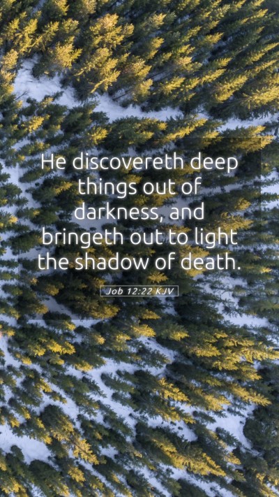 Picture 05 - Job 12:22 KJV Mobile Phone Wallpaper - He discovereth deep things out of darkness, and - Mobile Bible Verse Wallpaper