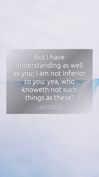 Picture 05 - Job 12:3 KJV Mobile Phone Wallpaper - But I have understanding as well as you; I am not - Mobile Bible Verse Wallpaper