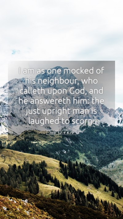 Picture 05 - Job 12:4 KJV Mobile Phone Wallpaper - I am as one mocked of his neighbour, who calleth - Mobile Bible Verse Wallpaper