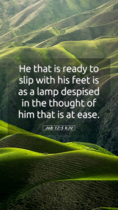 Picture 05 - Job 12:5 KJV Mobile Phone Wallpaper - He that is ready to slip with his feet is as a - Mobile Bible Verse Wallpaper