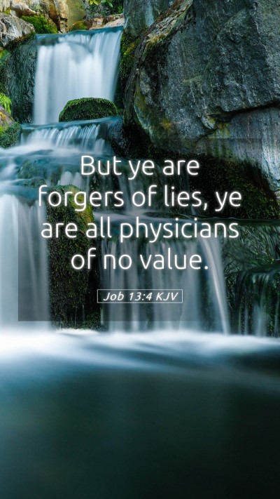 Picture 05 - Job 13:4 KJV Mobile Phone Wallpaper - But ye are forgers of lies, ye are all physicians - Mobile Bible Verse Wallpaper