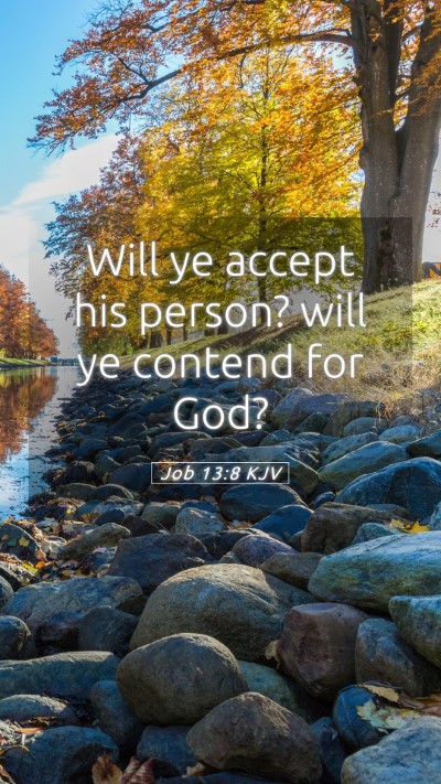 Picture 05 - Job 13:8 KJV Mobile Phone Wallpaper - Will ye accept his person? will ye contend for - Mobile Bible Verse Wallpaper