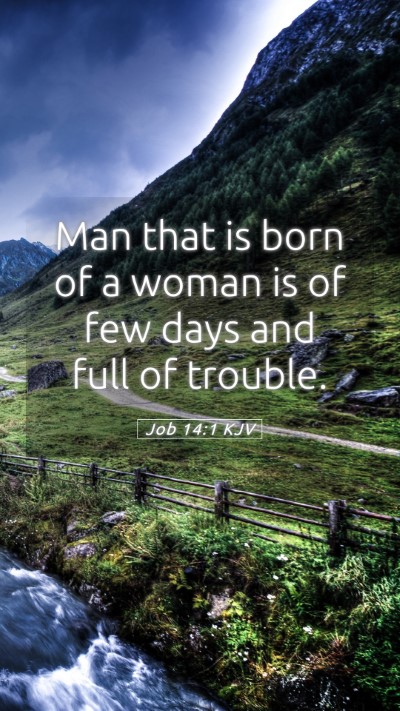 Picture 05 - Job 14:1 KJV Mobile Phone Wallpaper - Man that is born of a woman is of few days and - Mobile Bible Verse Wallpaper