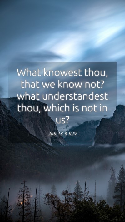 Picture 05 - Job 15:9 KJV Mobile Phone Wallpaper - What knowest thou, that we know not? what - Mobile Bible Verse Wallpaper
