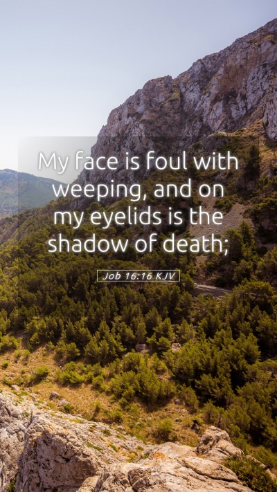 Picture 05 - Job 16:16 KJV Mobile Phone Wallpaper - My face is foul with weeping, and on my eyelids - Mobile Bible Verse Wallpaper
