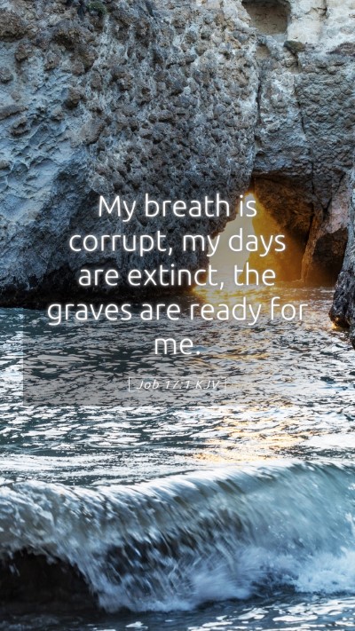 Picture 05 - Job 17:1 KJV Mobile Phone Wallpaper - My breath is corrupt, my days are extinct, the - Mobile Bible Verse Wallpaper