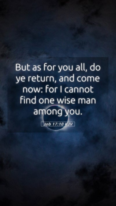 Picture 05 - Job 17:10 KJV Mobile Phone Wallpaper - But as for you all, do ye return, and come now: - Mobile Bible Verse Wallpaper